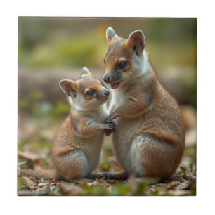 Mama und Baby Quokka Lebensunterricht, Fliese