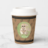 Mama und Baby Raccoon Dusche Hot Beverage Cups Pappbecher (Rückseite)