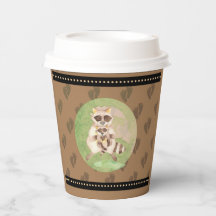 Mama und Baby Raccoon Dusche Hot Beverage Cups