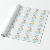Mama und Baby Siegel Pup on Ice Winter Baby Dusche Geschenkpapier (Ungerollt)