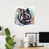 Mama und Baby Skunk Poster (Heimbüro)