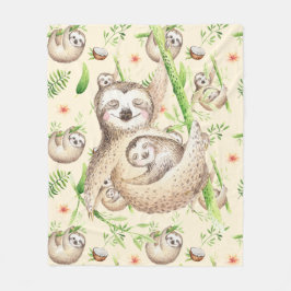 Mama und Baby Sloth Fleecedecke