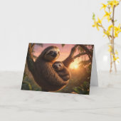 Mama und Baby Sloth Karte (Gelbe Blume)