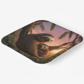 Mama und Baby Sloth Pappteller (Gewinkelt)