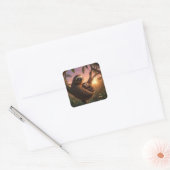 Mama und Baby Sloth Quadratischer Aufkleber (Umschlag)