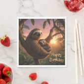 Mama und Baby Sloth Serviette (Beispiel)