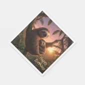 Mama und Baby Sloth Serviette (Ecke)