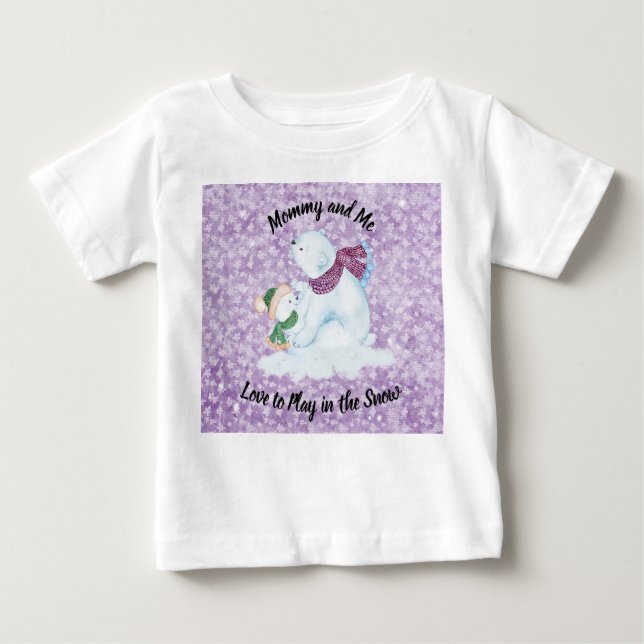 Mama und Baby Snowman T-Shirt (Vorderseite)