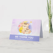 Mama und Baby Tiger Lila Dankeschön Karte (Vorderseite)