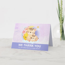 Mama und Baby Tiger Lila Dankeschön Karte