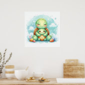 Mama und Baby Turtle Poster (Küche)