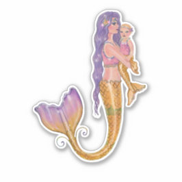 Mama und Baby von Renee Lavoie Aufkleber