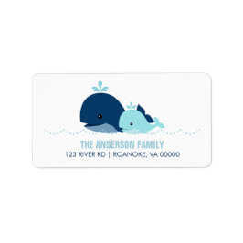 Mama und Baby Whale Baby Dusche {blau} Adressaufkleber
