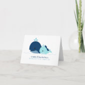 Mama und Baby Whale Baby Dusche {blau} Dankeskarte (Vorderseite)