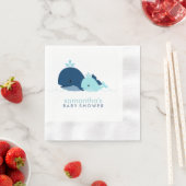 Mama und Baby Whale Baby Dusche {blau} Serviette (Beispiel)