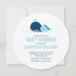Mama und Baby Whale Boy Babydusche Einladung