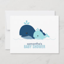 Mama- und Baby-Whale-Mama-Ratgeber Karten {blau}
