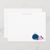 Mama und Baby Whale Vielen Dank, dass Sie Notizen (Vorne/Hinten)