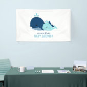 Mama und Baby Whales Boy Baby Dusche Willkommen Banner (Messeveranstaltung)