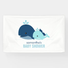Mama und Baby Whales Boy Baby Dusche Willkommen Banner