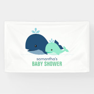 Mama und Baby Whales Gender Neutral Baby Dusche Banner