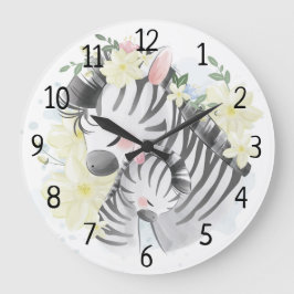 Mama und Baby Zebra Large Clock Große Wanduhr