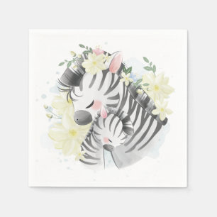 Mama und Baby Zebra Napkins Serviette