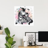 Mama und Baby Zebra Poster (Heimbüro)