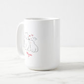 Mama und Babybären hören Minimalistisch Personalis Kaffeetasse (Vorderseite Links)