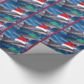 Mama- und Babydelphin Sankt-Weihnachten, das pape Geschenkpapier (Ecke)