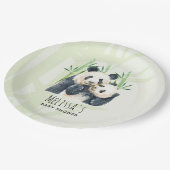 Mama und Babydusche für Wasserfarben Panda Bears Pappteller (Schrägansicht)