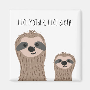 Mama- und Babyfaultier-Magnete Magnet