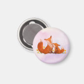 Mama und Babyfuchs Magnet (Vorderseite/Rückseite)