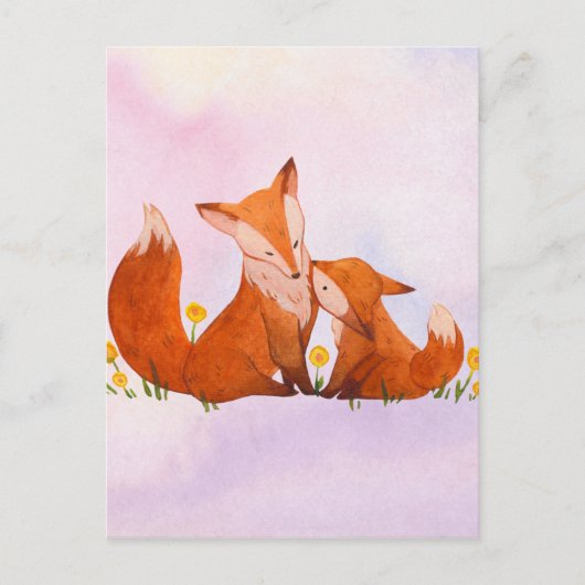 Mama und Babyfuchs Postkarte (Vorderseite)