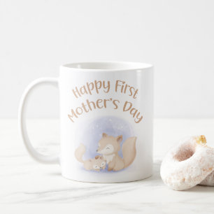 Mama und Babyfüchse - glücklicher Muttertag Kaffeetasse