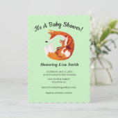 Mama- und Babyfußdusche Einladung (Stehend Vorderseite)