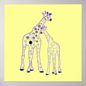 Mama- und Babygiraffe Poster (Vorne)