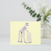 Mama- und Babygiraffe Postkarte (Stehend Vorderseite)