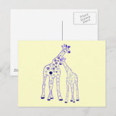 Mama- und Babygiraffe Postkarte (Vorne/Hinten)