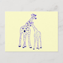 Mama- und Babygiraffe Postkarte