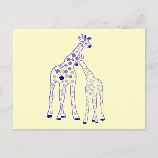 Mama- und Babygiraffe Postkarte (Vorderseite)