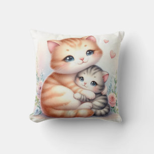 Mama und Babykatze Kissen
