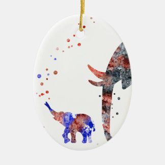 Mama und Babys Elefant, Elefantfamilie Keramikornament