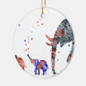 Mama und Babys Elefant, Elefantfamilie Keramikornament (Links)