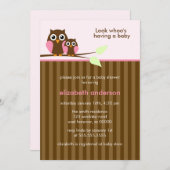 Mama und Babyschale {pink} Babydusche Einladung (Vorne/Hinten)