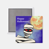 Mama und Beängstigend Moon Happy Halloween Square Magnet (Vorderseite/Rückseite)