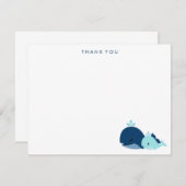 Mama und Blue Baby Whale Vielen Dank Karten (Vorne/Hinten)