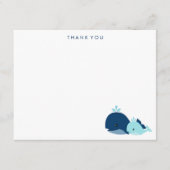 Mama und Blue Baby Whale Vielen Dank Karten (Vorderseite)