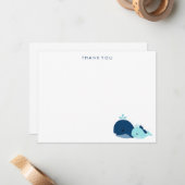 Mama und Blue Baby Whale Vielen Dank Karten (Vorderseite/Rückseite Beispiel)