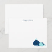 Mama und Blue Baby Whale Vielen Dank Karten (Vorne/Hinten)